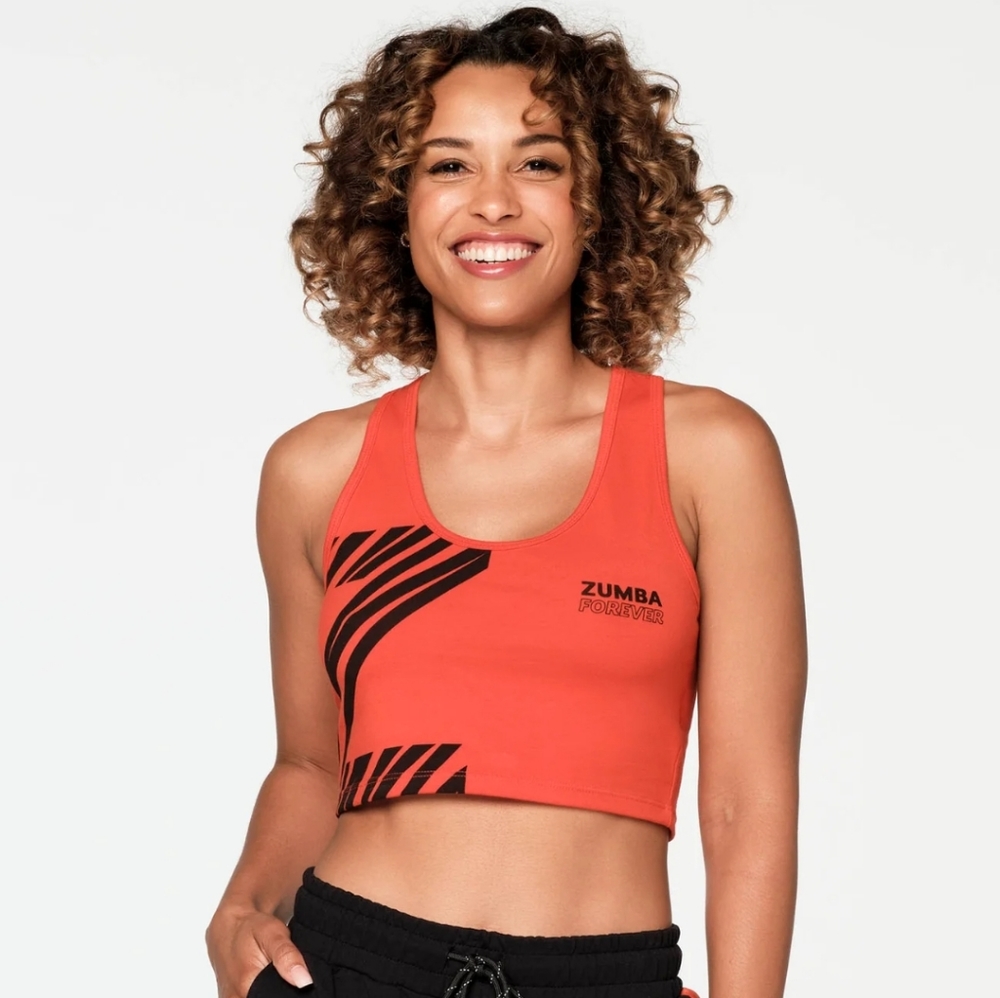 NWT Zumba Racer back Crop top